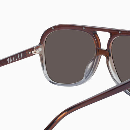 VALLEY // Bang Bang TRANSPARENT CHOC FADE TO CRYSTAL w. GOLD METAL/BROWN LENS