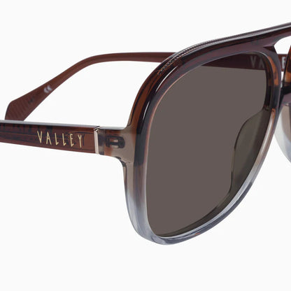 VALLEY // Bang Bang TRANSPARENT CHOC FADE TO CRYSTAL w. GOLD METAL/BROWN LENS