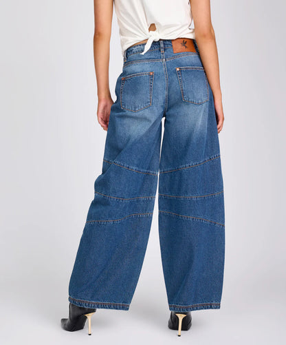 ONE TEASPOON // Mid Waist Barrel Jeans DEEP PACIFICA