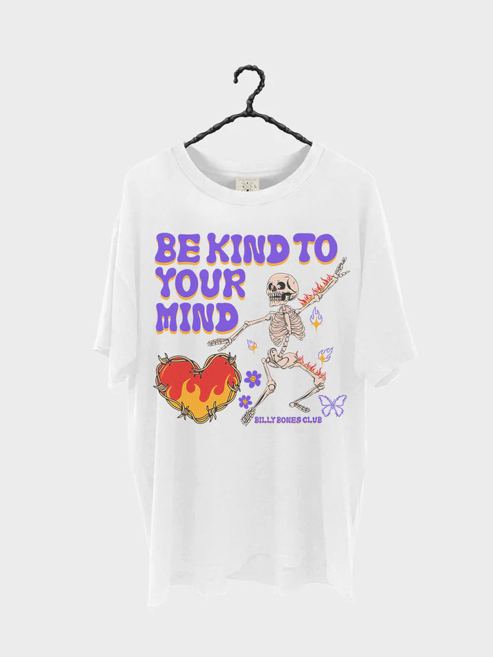 BILLY BONES // Be Kind To Your Mind Tee VINTAGE WHITE