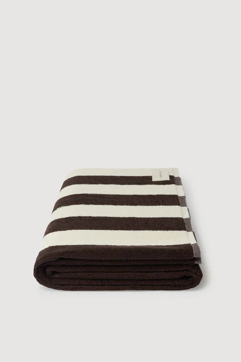 ASSEMBLY LABEL // Cotton Stripe Beach Towel GANACHE CREAM