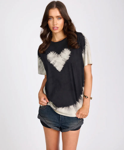 ONE TEASPOON // Beaming Heart Boyfriend Tee WHITE BLACK