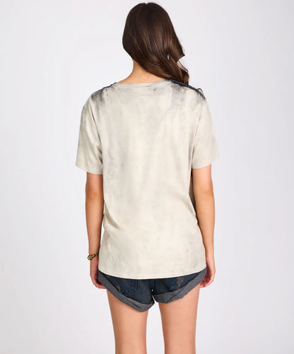 ONE TEASPOON // Beaming Heart Boyfriend Tee WHITE BLACK