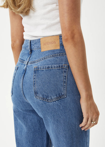 AFENDS // Bella Wide Leg Baggy Jean WORN BLUE