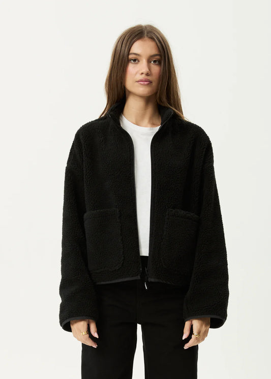 AFENDS // Berlin Reversible Fleece Jacket BLACK
