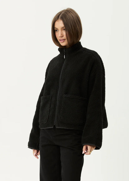 AFENDS // Berlin Reversible Fleece Jacket BLACK