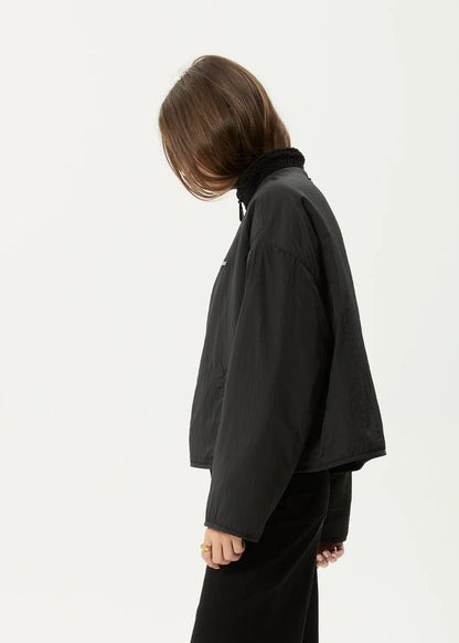 AFENDS // Berlin Reversible Fleece Jacket BLACK
