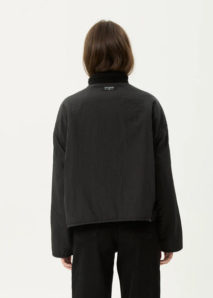 AFENDS // Berlin Reversible Fleece Jacket BLACK