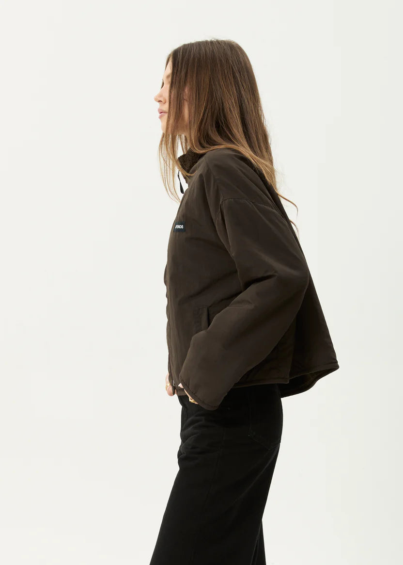 Berlin Reversible Fleece Jacket COFFEE