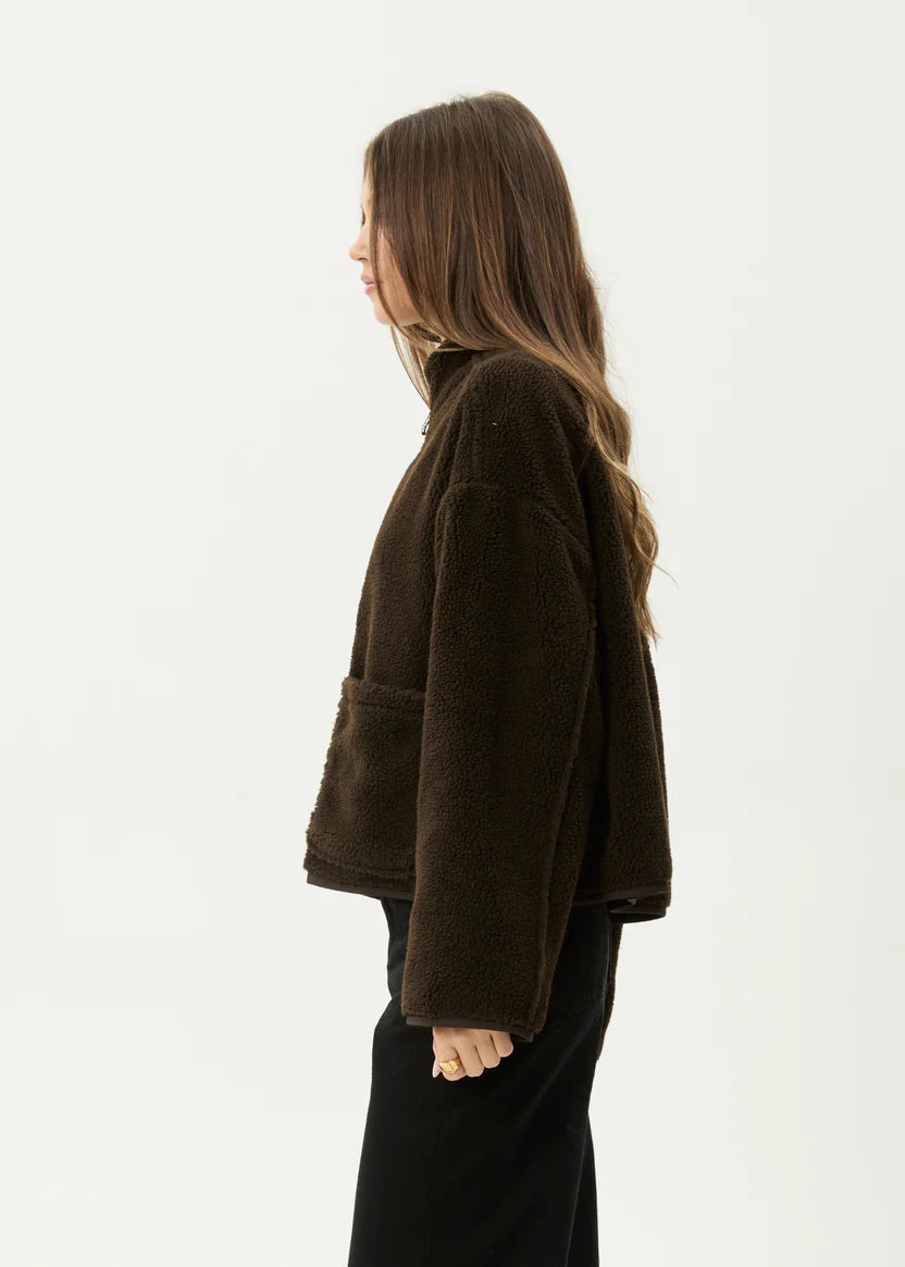 Berlin Reversible Fleece Jacket COFFEE