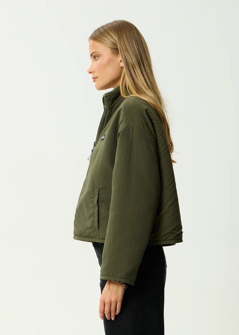 Berlin Reversible Fleece Jacket DEEP OLIVE