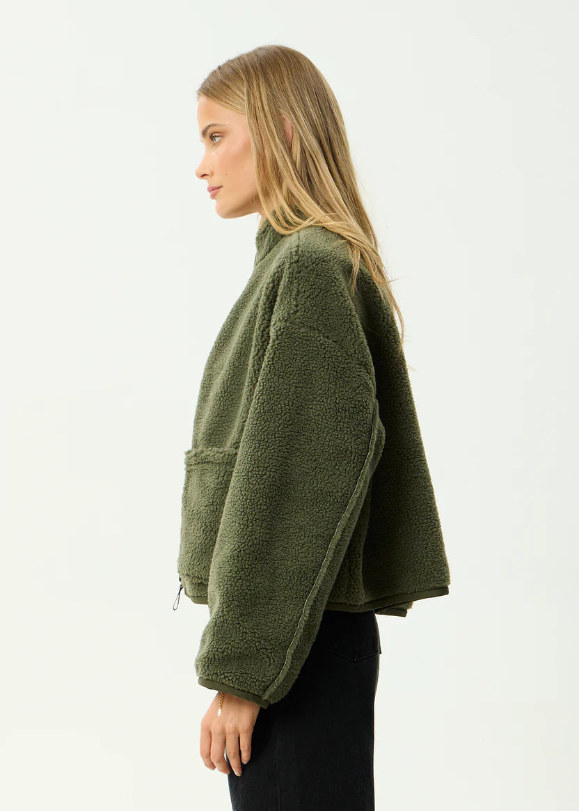 Berlin Reversible Fleece Jacket DEEP OLIVE