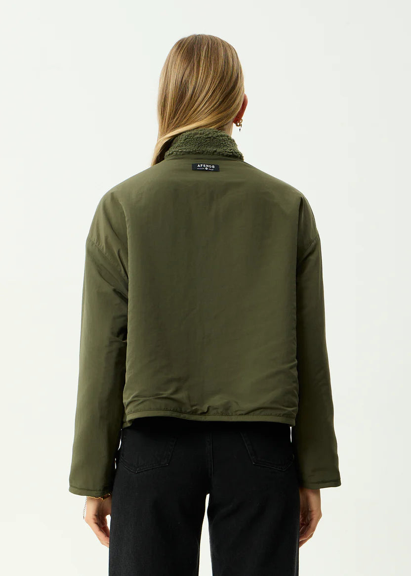 Berlin Reversible Fleece Jacket DEEP OLIVE