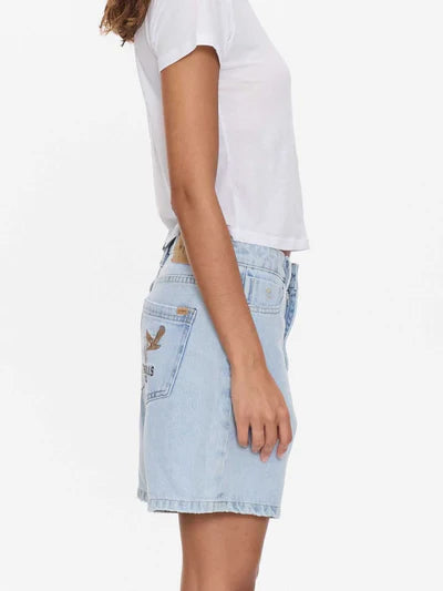 THRILLS // Billie Low Baggy Embro Short SERENITY BLUE