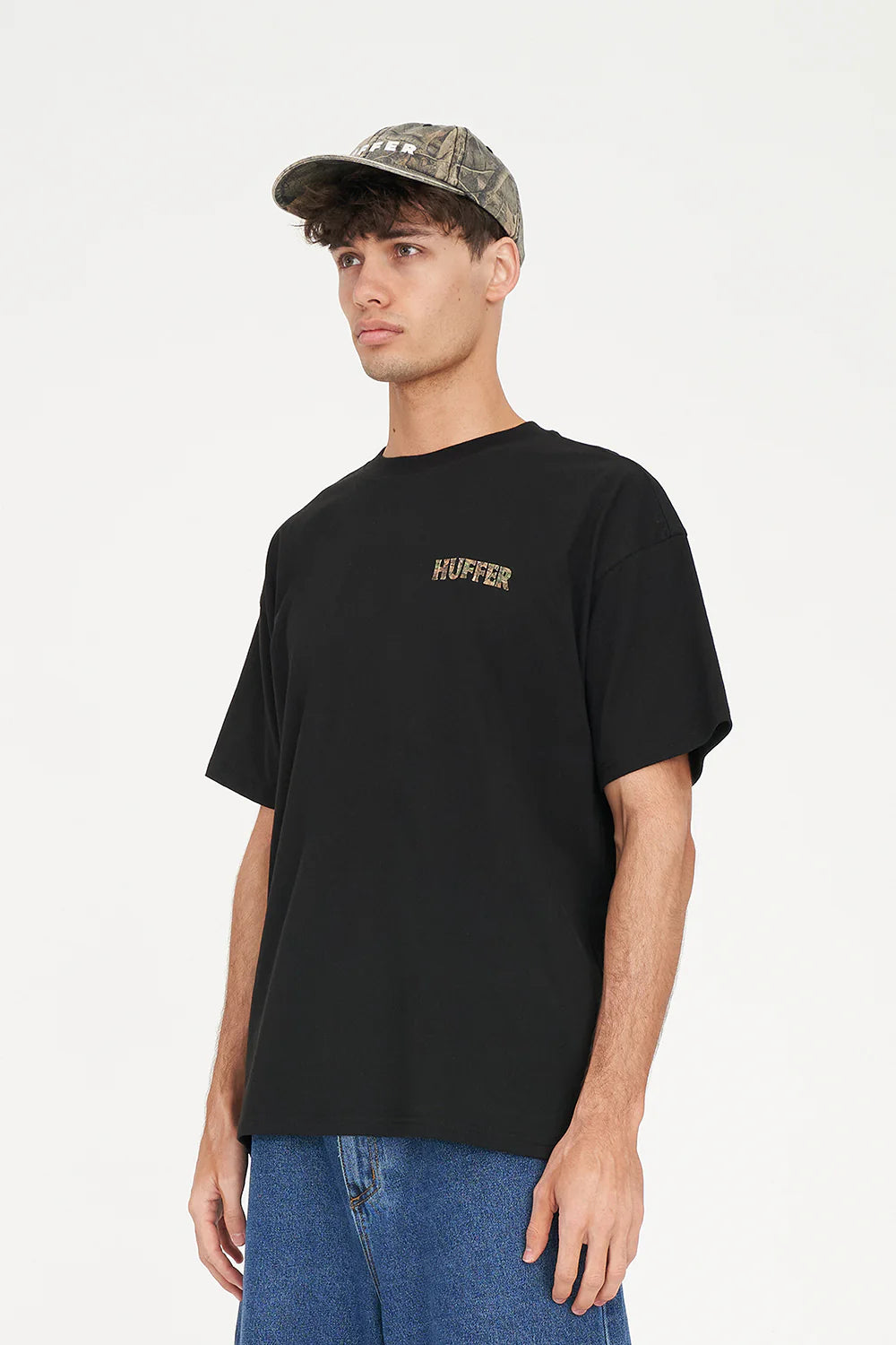HUFFER // Block Tee 220 Woody BLACK
