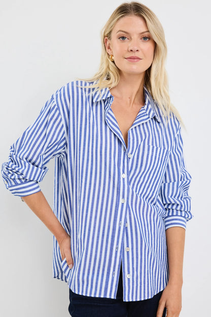 STORIES BE TOLD // You Got This Poplin Oversized Shirt BLUE