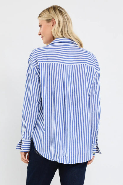 STORIES BE TOLD // You Got This Poplin Oversized Shirt BLUE