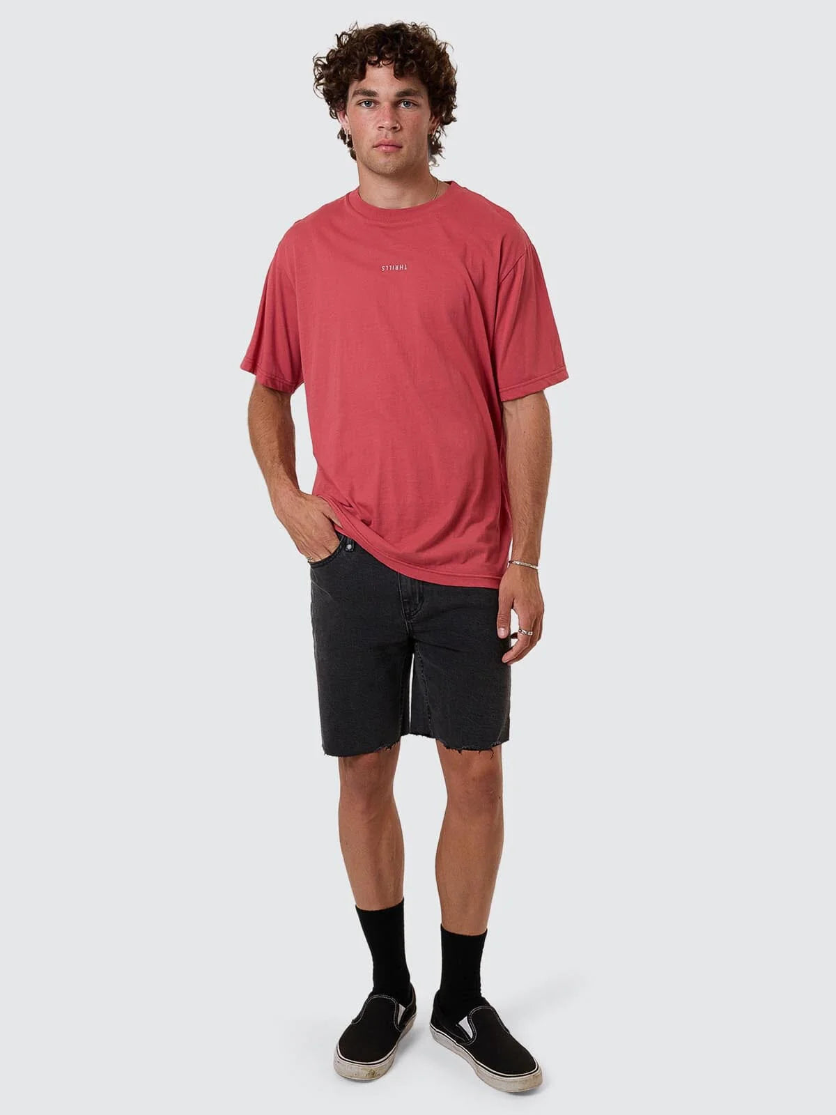 THRILLS // Bones Denim Short ASH BLACK