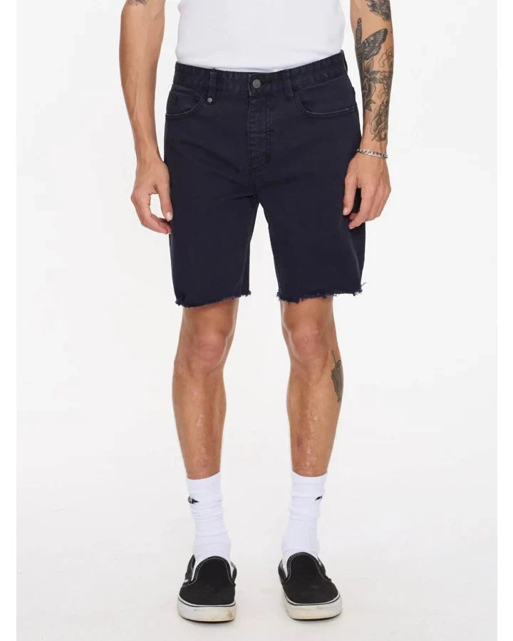 THRILLS // Bones Raw Denim Short TWILIGHT BLACK