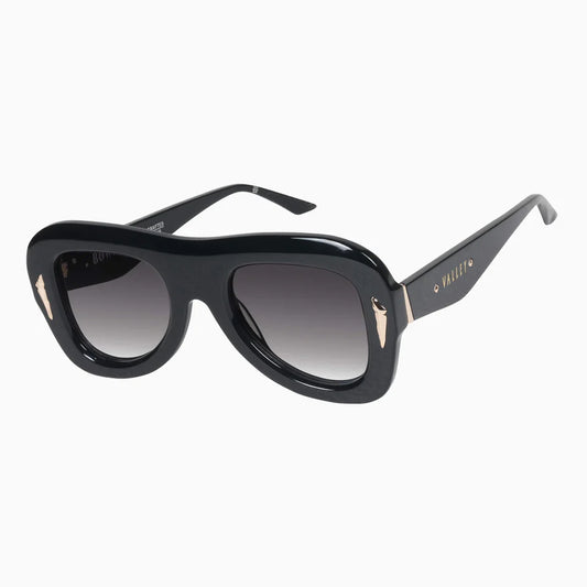 VALLEY // Bowery GLOSS BLACK w. GOLD METAL/BLACK GRADIENT LENS