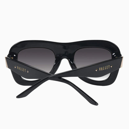 VALLEY // Bowery GLOSS BLACK w. GOLD METAL/BLACK GRADIENT LENS