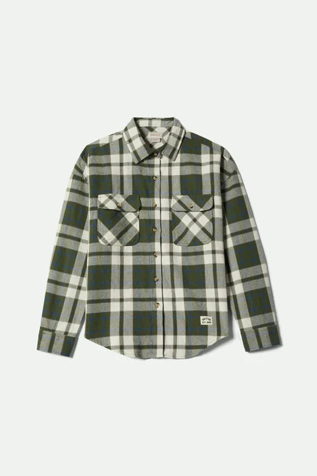 BRIXTON // Bowery Vintage LS Overshirt GREEN/BLUE