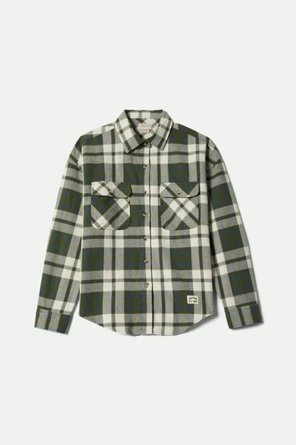 BRIXTON // Bowery Vintage LS Overshirt GREEN/BLUE