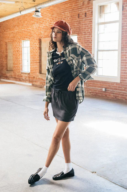 BRIXTON // Bowery Vintage LS Overshirt GREEN/BLUE