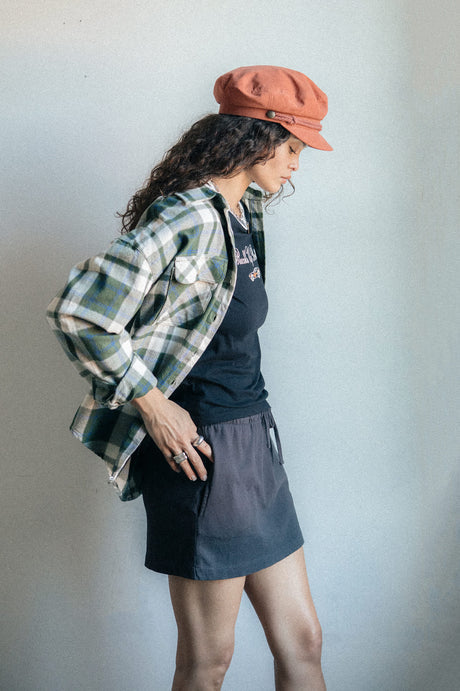 BRIXTON // Bowery Vintage LS Overshirt GREEN/BLUE