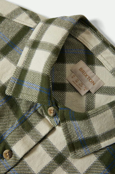 BRIXTON // Bowery Vintage LS Overshirt GREEN/BLUE