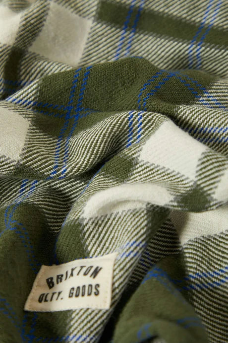 BRIXTON // Bowery Vintage LS Overshirt GREEN/BLUE