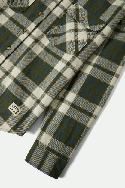 BRIXTON // Bowery Vintage LS Overshirt GREEN/BLUE
