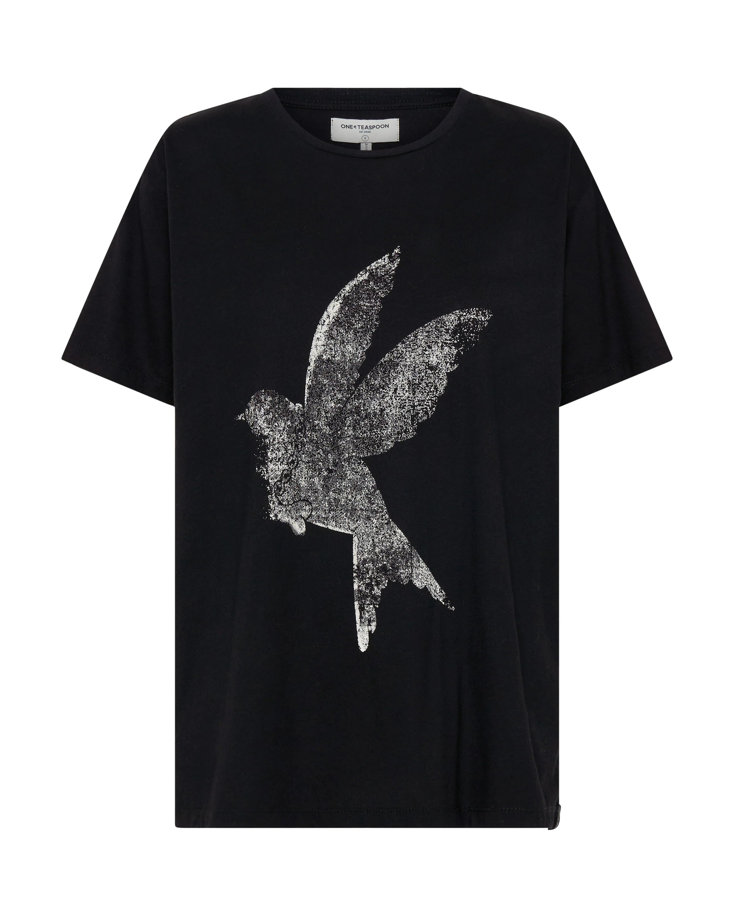 ONE TEASPOON // Brushed Bowerbird Boyfriend Tee BLACK