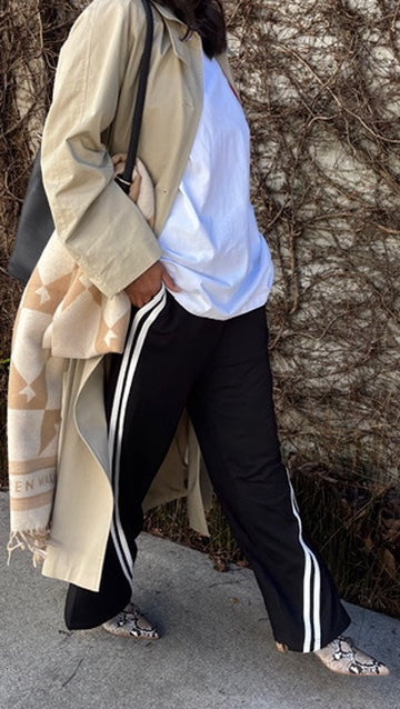 Valentina Stripe Pant BLACK/OFF WHITE