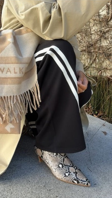 Valentina Stripe Pant BLACK/OFF WHITE