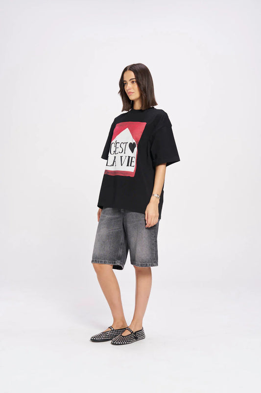 MAKU // C'EST LA VIE Tee Oversized BLACK
