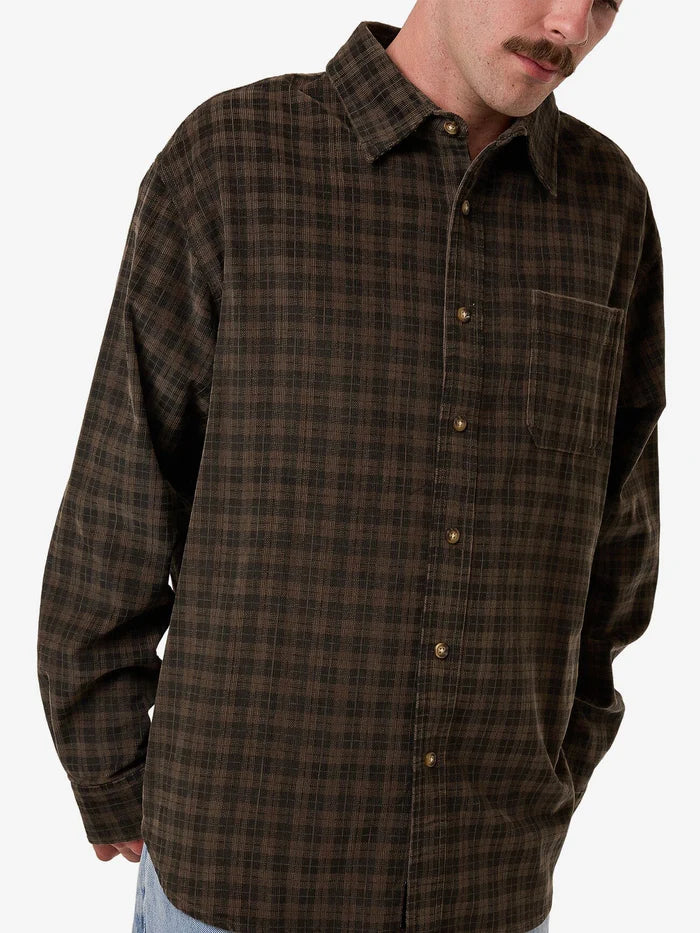 THRILLS // Union Cord Check Long Sleeve Shirt FALCON