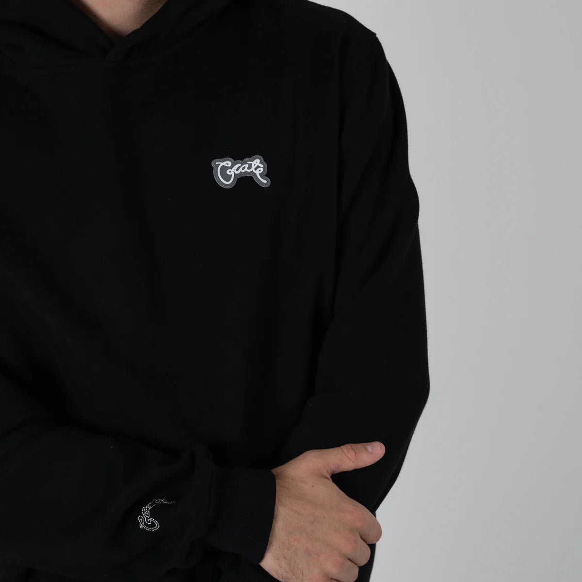 CRATE // Simple Script Hoodie BLACK