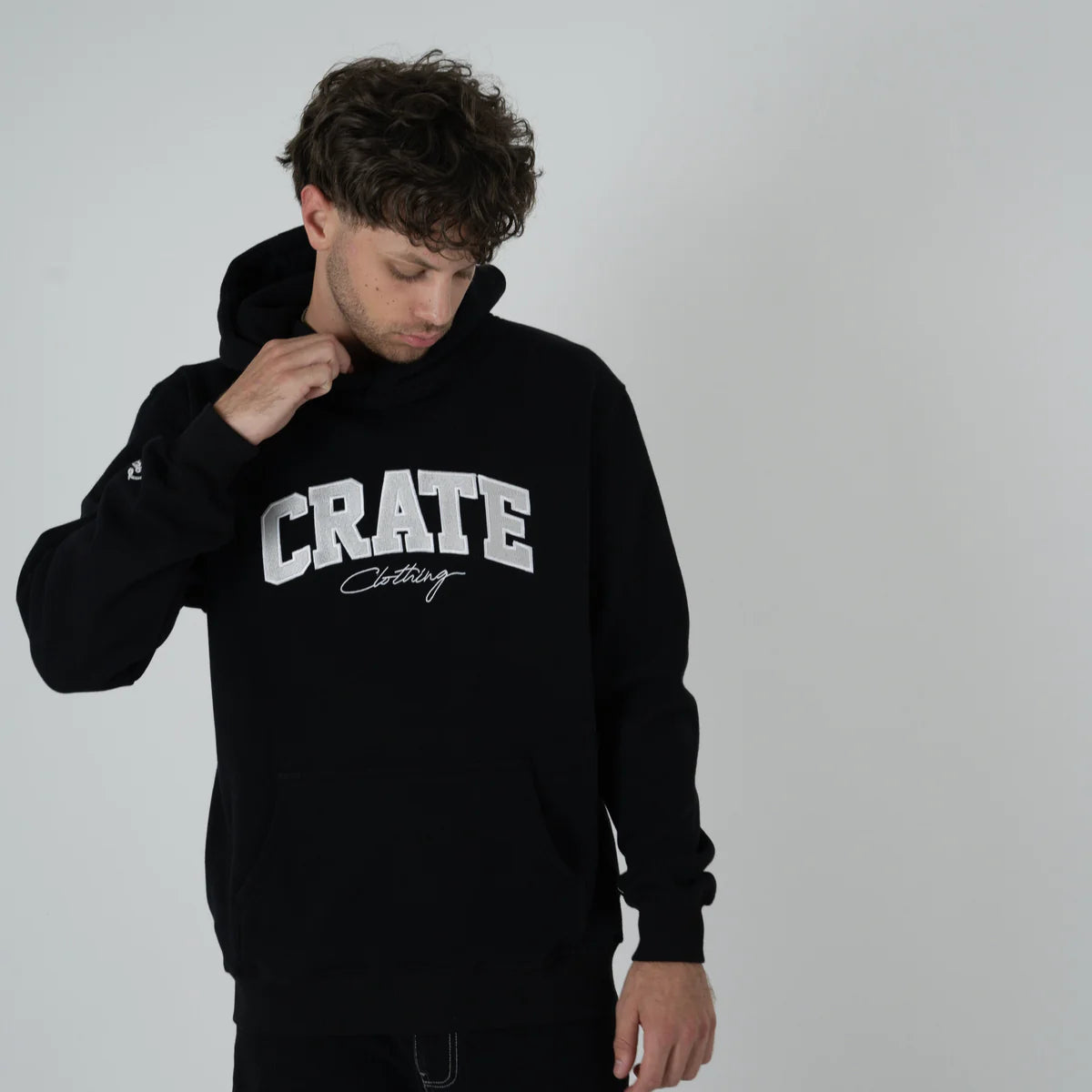 CRATE // Varsity Hoodie BLACK/GREY