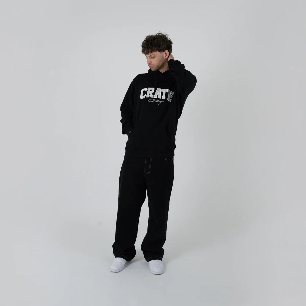 CRATE // Varsity Hoodie BLACK/GREY