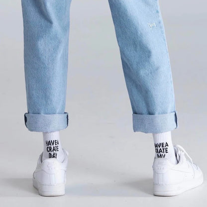 CRATE // Scripted Sock Pack WHITE