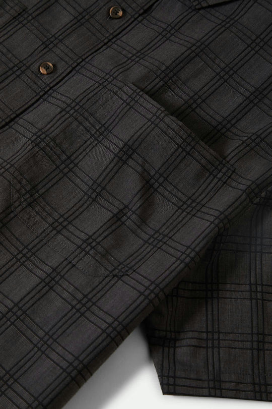 BRIXTON // Cru Oxford Shirt CHARCOAL/BLACK PLAID