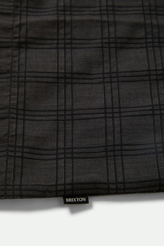 BRIXTON //Cru Oxford Shirt CHARCOAL/BLACK PLAID