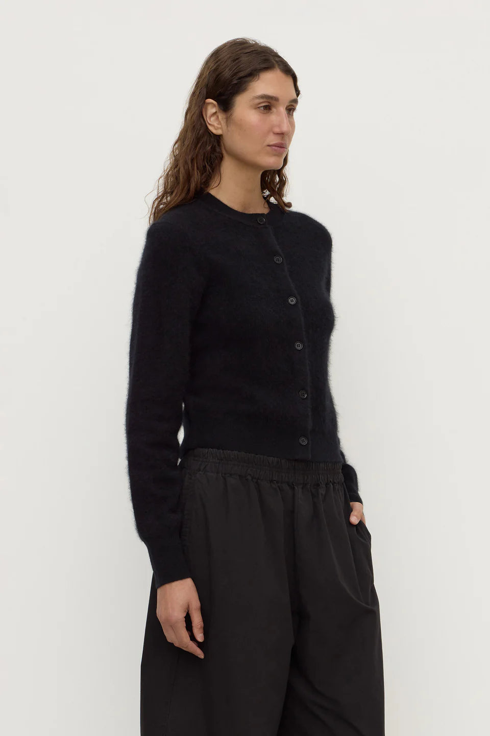 Carina Merino Wool LS Cardi BLACK