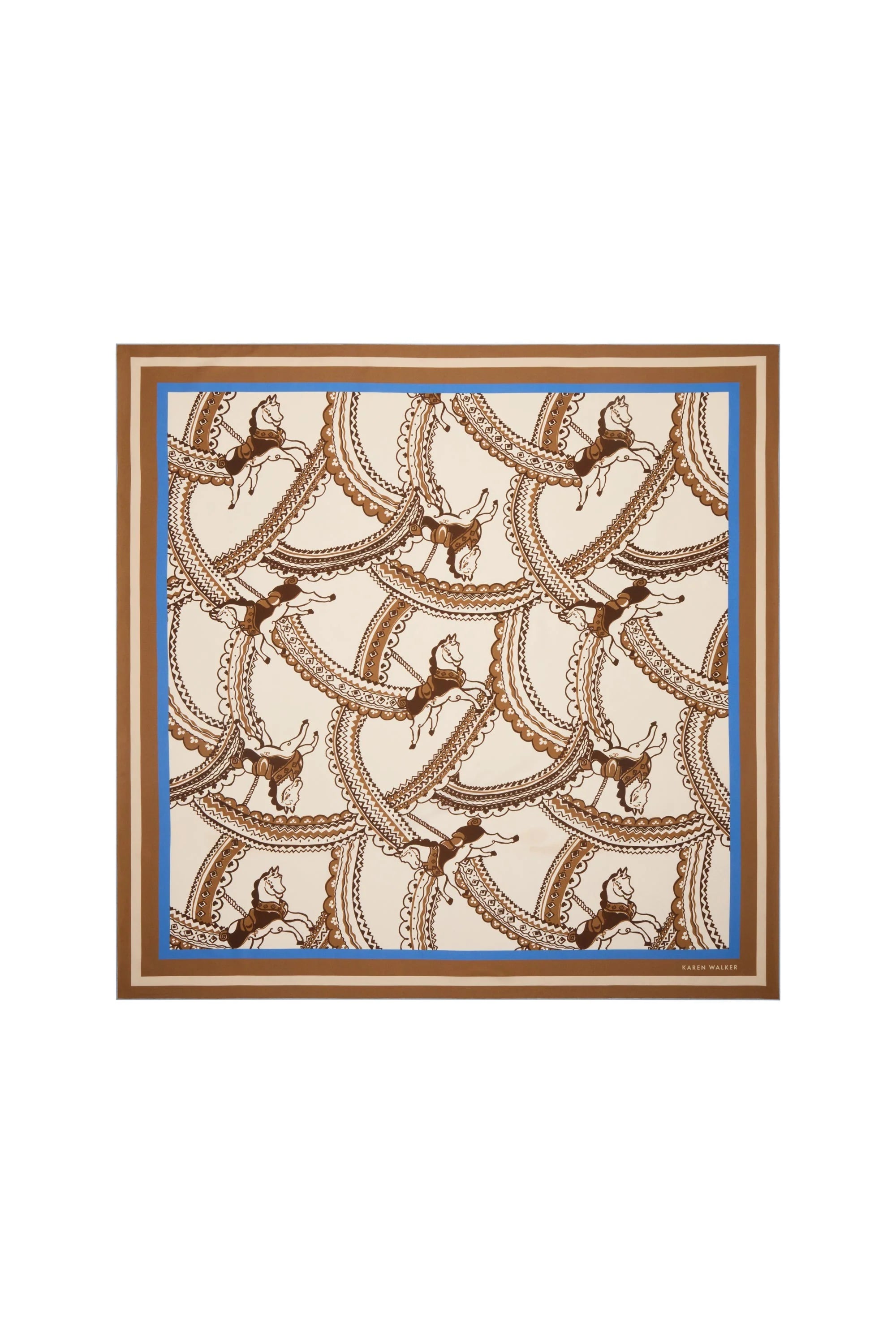 Carousel Classic Silk Scarf CREAM MULTI