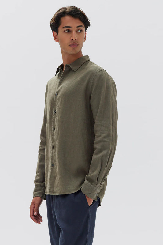 ASSEMBLY LABEL // Casual Long Sleeve Shirt MILITARY