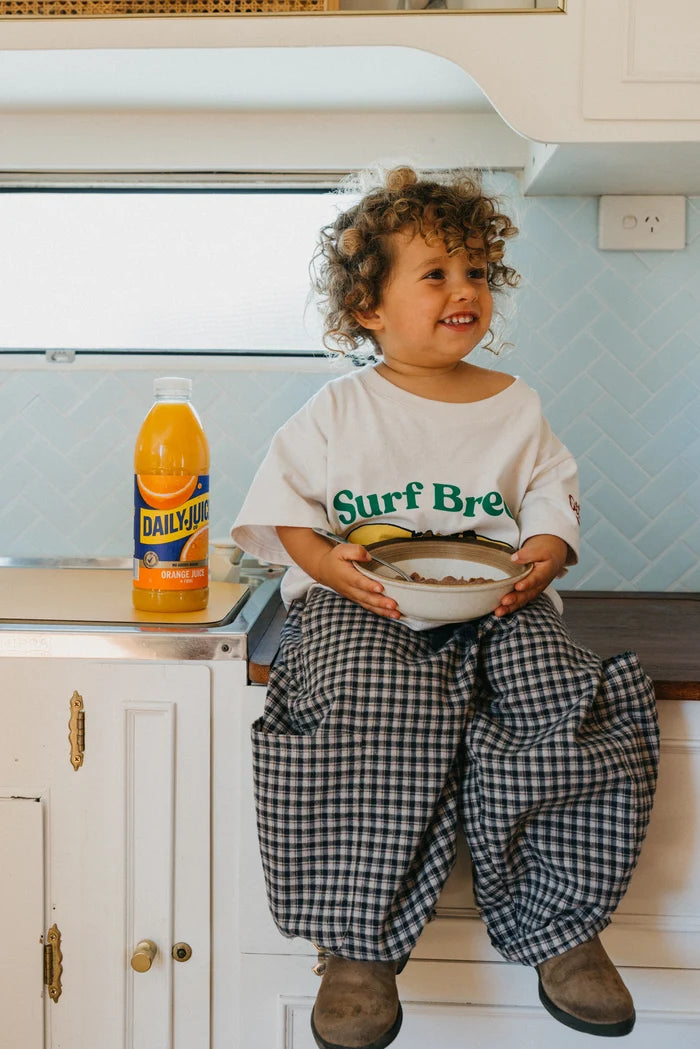 Chef Baggy Kids Pants BLUE/CREAM CHECK
