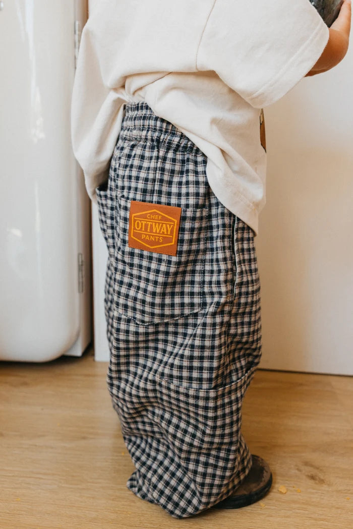 Chef Baggy Kids Pants BLUE/CREAM CHECK