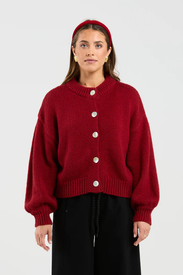 THING THING // Chloe Cardigan DEEP RED