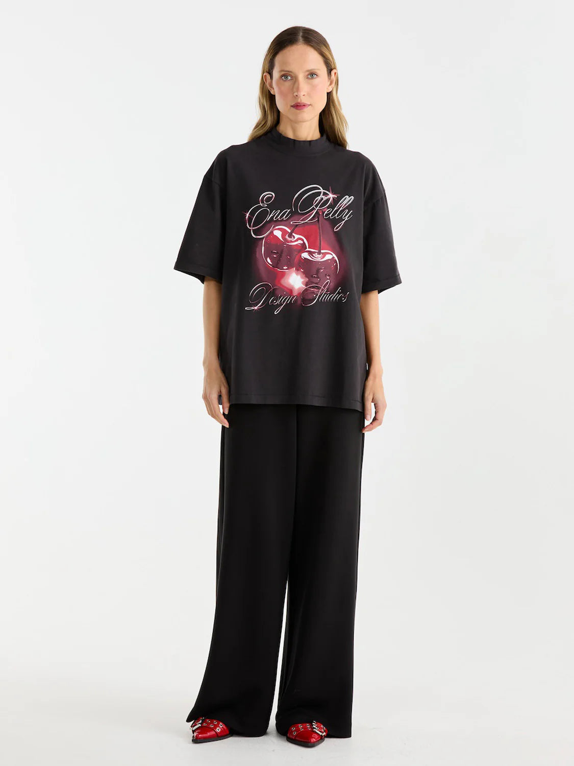 ENA PELLY // Chrome Cherry Tee VINTAGE BLACK
